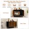 Black - Natural Industrial Style Cat Litter Box Cabinet with Cat Cutout Doors